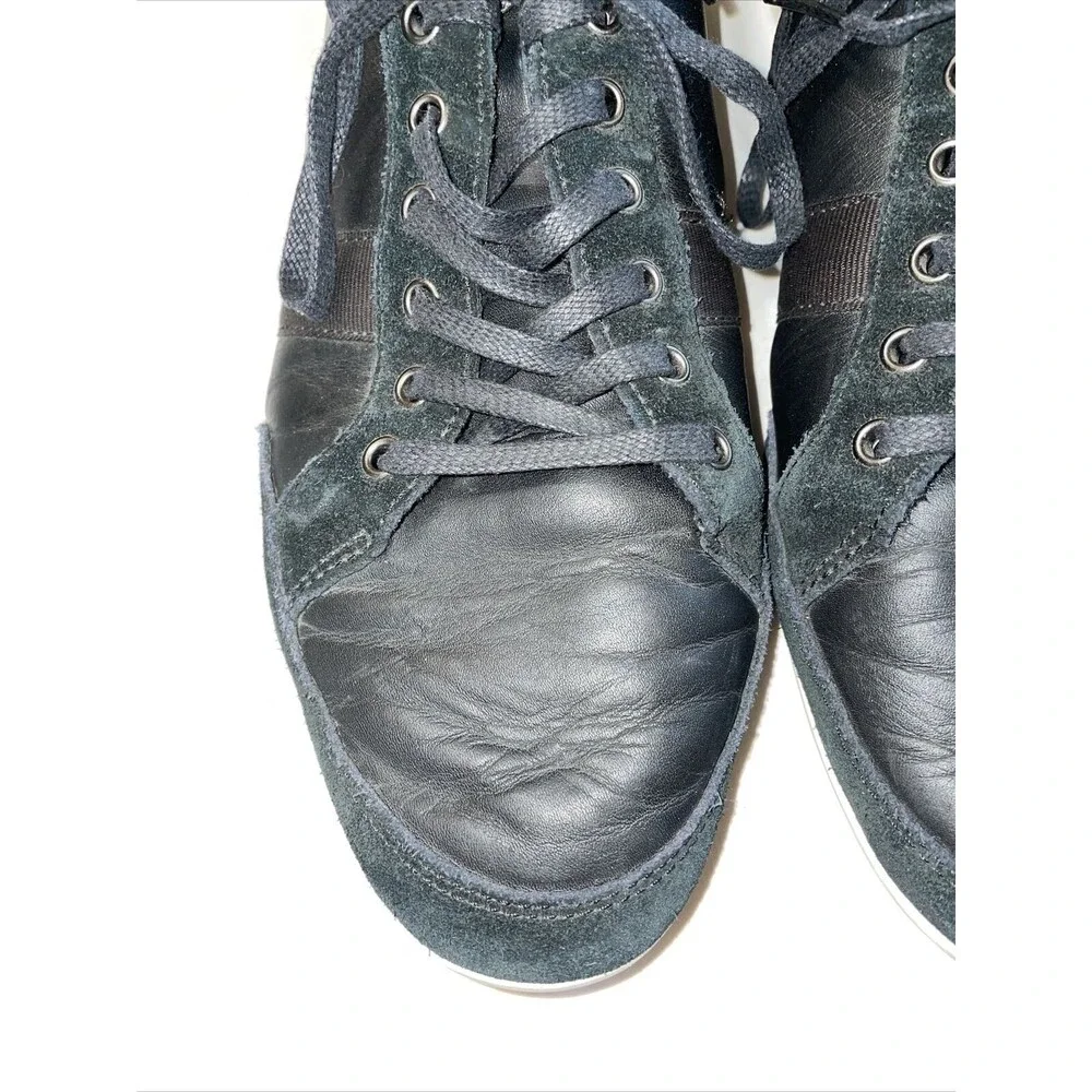 Lacoste Casual Sneakers Mens Size 13 M Black Leather Lace Up Fashion Shoes
